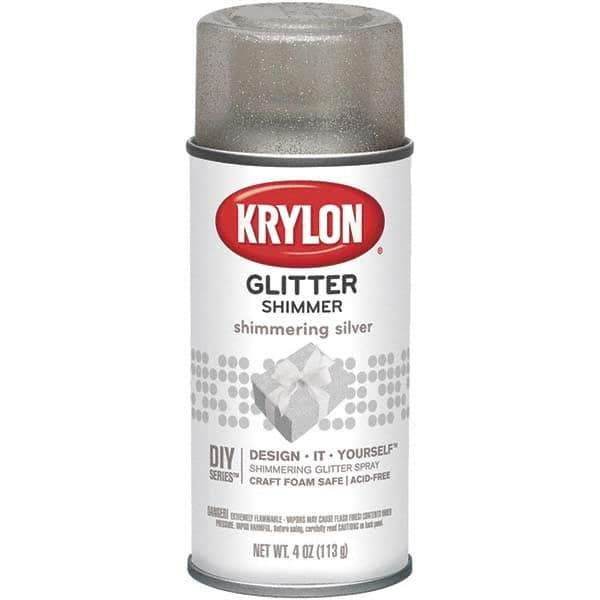 Krylon - Shimmering Silver, Glitter, Craft Paint Spray Paint - 4 oz Container - Industrial Tool & Supply