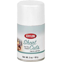 Krylon - White, Flat, Enamel Spray Paint - 3 oz Container - Industrial Tool & Supply
