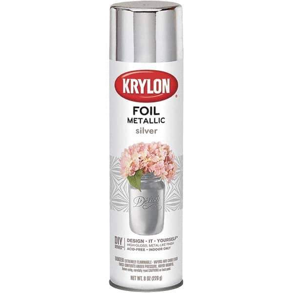 Krylon - Silver Foil, Gloss, Metallic Spray Paint - 8 oz Container - Industrial Tool & Supply