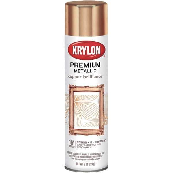 Krylon - Copper Brilliance (Color), Gloss, Metallic Spray Paint - 8 oz Container - Industrial Tool & Supply