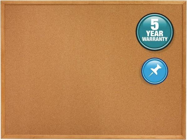 Quartet - 24" Wide x 18" High Open Cork Bulletin Board - Natural (Color) - Industrial Tool & Supply