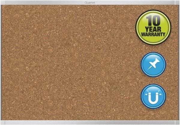 Quartet - 48" Wide x 36" High Open Cork Bulletin Board - Natural (Color) - Industrial Tool & Supply