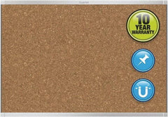 Quartet - 48" Wide x 36" High Open Cork Bulletin Board - Natural (Color) - Industrial Tool & Supply