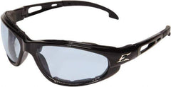 Edge Eyewear - Light Blue Lenses, Framed Safety Glasses - Anti-Fog, Scratch Resistant, Black Nylon Frame, Size Universal, Wrap Around - Industrial Tool & Supply