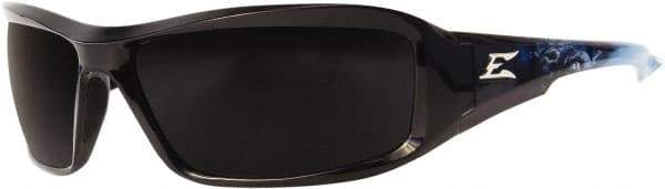 Edge Eyewear - Smoke Lenses, Framed Safety Glasses - Scratch Resistant, Black Nylon Frame, Size Universal, Wrap Around - Industrial Tool & Supply