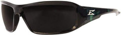 Edge Eyewear - Smoke Lenses, Framed Safety Glasses - Scratch Resistant, Black Nylon Frame, Size Universal, Wrap Around - Industrial Tool & Supply