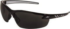 Edge Eyewear - Smoke Lenses, Frameless Safety Glasses - Anti-Fog, Scratch Resistant, Black Nylon Frame, Size Universal, Wrap Around - Industrial Tool & Supply