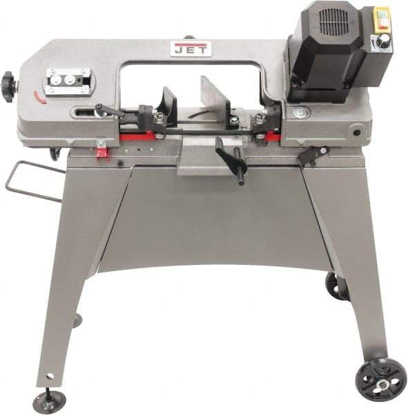 Jet - 5 x 6" Semi-Automatic Combo Horizontal & Vertical Bandsaw - 1 Phase, 90° Vise Angle of Rotation, 1/2 hp, 115 Volts, Geared Head Drive - Industrial Tool & Supply