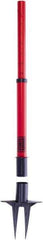 Banner Stakes - 22 to 42" High, 2-3/8" Pole Diam, Stanchion - 9" Base Diam, Removable Spike Nylon Base, Red Plastic Post, For Outdoor Use - Industrial Tool & Supply