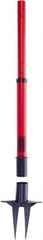 Banner Stakes - 22 to 42" High, 2-3/8" Pole Diam, Stanchion - 9" Base Diam, Removable Spike Nylon Base, Red Plastic Post, For Outdoor Use - Industrial Tool & Supply
