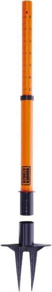Banner Stakes - 22 to 42" High, 2-3/8" Pole Diam, Stanchion - 9" Base Diam, Removable Spike Nylon Base, Orange Plastic Post, For Outdoor Use - Industrial Tool & Supply