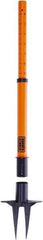 Banner Stakes - 22 to 42" High, 2-3/8" Pole Diam, Stanchion - 9" Base Diam, Removable Spike Nylon Base, Orange Plastic Post, For Outdoor Use - Industrial Tool & Supply