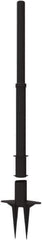 Banner Stakes - 22 to 42" High, 2-3/8" Pole Diam, Stanchion - 9" Base Diam, Removable Spike Nylon Base, Black Plastic Post, For Outdoor Use - Industrial Tool & Supply