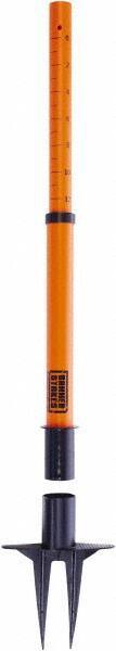 Banner Stakes - 22 to 42" High, 2-3/8" Pole Diam, Stanchion - 9" Base Diam, Removable Spike Nylon Base, Orange Plastic Post, For Outdoor Use - Industrial Tool & Supply