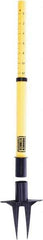 Banner Stakes - 22 to 42" High, 2-3/8" Pole Diam, Stanchion - 9" Base Diam, Removable Spike Nylon Base, Yellow Plastic Post, For Outdoor Use - Industrial Tool & Supply