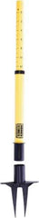 Banner Stakes - 22 to 42" High, 2-3/8" Pole Diam, Stanchion - 9" Base Diam, Removable Spike Nylon Base, Yellow Plastic Post, For Outdoor Use - Industrial Tool & Supply
