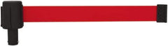 Banner Stakes - 6.61" High x 15' Long x 2-1/2" Wide Retractable Barrier Belt - Plastic & Polyester, Matte Finish, Red, Use with Banner Stakes Plus Stanchion, Banner Stakes Plus Base - Industrial Tool & Supply