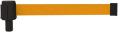 Banner Stakes - 6.61" High x 15' Long x 2-1/2" Wide Retractable Barrier Belt - Plastic & Polyester, Matte Finish, Orange, Use with Banner Stakes Plus Stanchion, Banner Stakes Plus Base - Industrial Tool & Supply