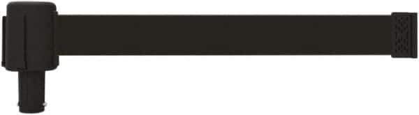 Banner Stakes - 6.61" High x 15' Long x 2-1/2" Wide Retractable Barrier Belt - Plastic & Polyester, Matte Finish, Black, Use with Banner Stakes Plus Stanchion, Banner Stakes Plus Base - Industrial Tool & Supply