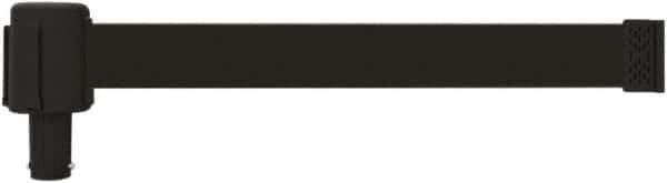 Banner Stakes - 6.61" High x 15' Long x 2-1/2" Wide Retractable Barrier Belt - Plastic & Polyester, Matte Finish, Black, Use with Banner Stakes Plus Stanchion, Banner Stakes Plus Base - Industrial Tool & Supply