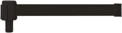 Banner Stakes - 6.61" High x 15' Long x 2-1/2" Wide Retractable Barrier Belt - Plastic & Polyester, Matte Finish, Black, Use with Banner Stakes Plus Stanchion, Banner Stakes Plus Base - Industrial Tool & Supply