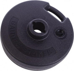 Banner Stakes - 4.92" High x 15" Long x 15" Wide Barrier - Metal, Matte Finish, Black, Use with Banner Stakes Plus Stanchion, Banner Stakes Plus Banner Head - Industrial Tool & Supply