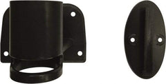 Banner Stakes - 3.49" High x 2" Long x 1" Wide Wall Mount Barrier - Plastic, Matte Finish, Black, Use with Banner Stakes Plus Banner Head - Industrial Tool & Supply