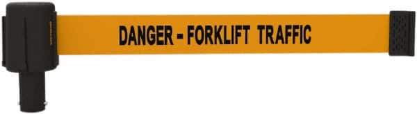 Banner Stakes - 6.61" High x 15' Long x 2-1/2" Wide Retractable Barrier Belt - Plastic & Polyester, Matte Finish, Orange, Use with Banner Stakes Plus Stanchion, Banner Stakes Plus Base - Industrial Tool & Supply