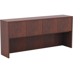 ALERA - 70.63" Long x 35-1/2" High x 15" Deep, Kneespace Credenza - Medium Cherry, Woodgrain Laminate - Industrial Tool & Supply