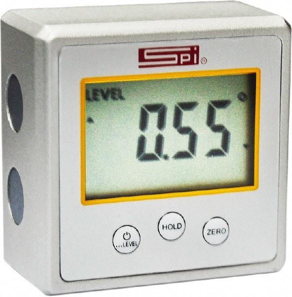 SPI - 0 to 90° Measuring Range, Magnetic Base Digital Protractor - 0.05° Resolution, Accurate to 0.2°, 9V Battery Included - Industrial Tool & Supply