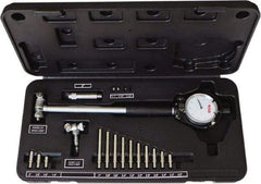 SPI - 15 Anvil, 1.4 to 6" Dial Bore Gage Set - 0.0005" Graduation, 6" Gage Depth, Accurate to 0.0005", Carbide Contact Point - Industrial Tool & Supply