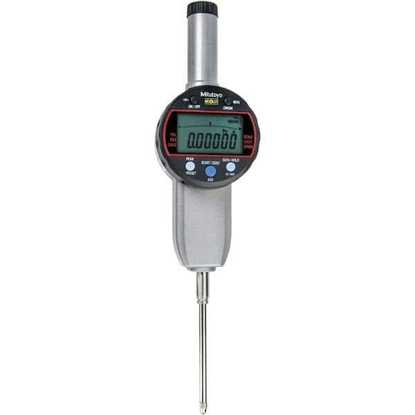 Mitutoyo - 0 to 2" Range, 0.001mm Graduation, Electronic Drop Indicator - Flat Back, Accurate to 0.00025", Inch & Metric System, LCD Display - Industrial Tool & Supply