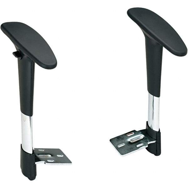 Safco - Black/Chrome Adjustable Arms - For Safco Metro Chairs Collection, Safco Metro Extended Height Chairs - Industrial Tool & Supply
