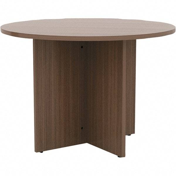 ALERA - 29-1/2" High Stationary Conference Table - 1" Thick, Walnut (Color), Wood Grain Laminate - Industrial Tool & Supply
