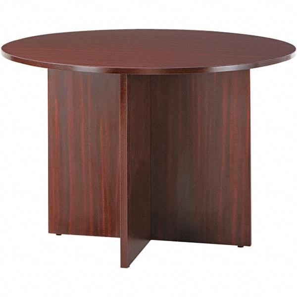 ALERA - 29-1/2" High Stationary Conference Table - 1" Thick, Mahogany (Color), Wood Grain Laminate - Industrial Tool & Supply