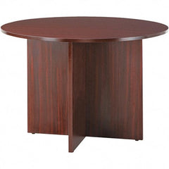 ALERA - 29-1/2" High Stationary Conference Table - 1" Thick, Mahogany (Color), Wood Grain Laminate - Industrial Tool & Supply