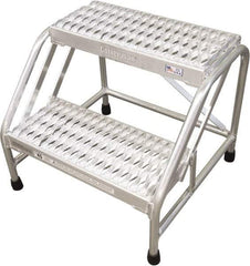 Cotterman - 20" 2 Step Stand - Step Platform, 500 Lb Capacity, 20" Platform Height, 23" Base Width x 22" Base Depth, Grip Strut - Industrial Tool & Supply