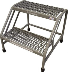 Cotterman - 20" 2 Step Stand - Step Platform, 500 Lb Capacity, 20" Platform Height, 23" Base Width x 22" Base Depth, Grip Strut - Industrial Tool & Supply