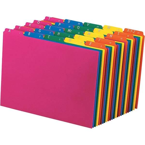 Pendaflex - 8-1/2 x 11" 25 Tabs, Unpunched, Preprinted Divider - Assorted Color Tabs, Assorted Folder - Industrial Tool & Supply