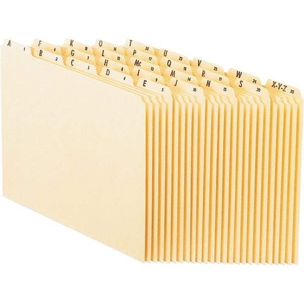 Pendaflex - 8-1/2 x 11" 25 Tabs, Unpunched, Preprinted Numeric Divider - Manila - Industrial Tool & Supply