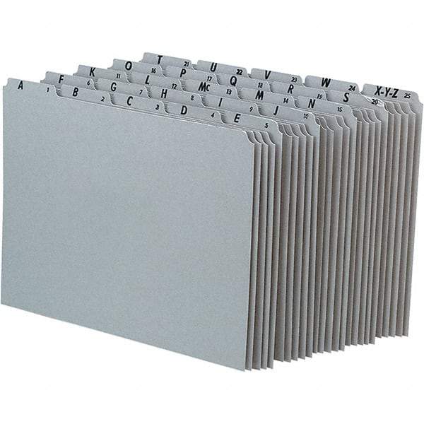 Pendaflex - 8-1/2 x 11" 25 Tabs, Unpunched, Preprinted Numeric Divider - Gray - Industrial Tool & Supply