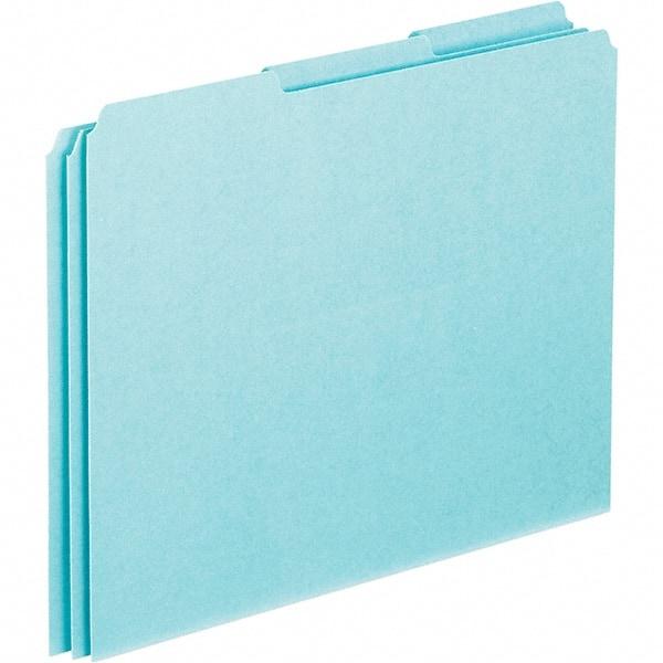 Pendaflex - 8-1/2 x 11" 100 Tabs, Unpunched, Blank Top Tab File Guides - Blue - Industrial Tool & Supply