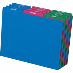 Pendaflex - 8-1/2 x 11" 12 Tabs, Unpunched, Preprinted Divider - Assorted Color Tabs, Assorted Folder - Industrial Tool & Supply