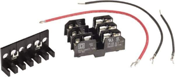 Square D - 3 Pole, 120 Volt, Fuse Block - 13/32 Inch Diameter x 1-1/2 Inch Fuse Length - Industrial Tool & Supply