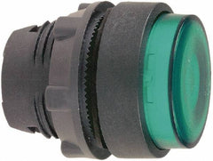 Schneider Electric - 22mm Mount Hole, Extended Straight, Pushbutton Switch Only - Round, Green Pushbutton, Illuminated, Maintained (MA) - Industrial Tool & Supply