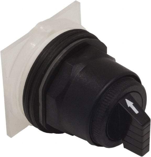 Schneider Electric - 1.18 Inch Mount Hole, 3 Position, Knob and Pushbutton Operated, Selector Switch Only - Black, Maintained (MA), without Contact Blocks, Anticorrosive, Weatherproof, Dust and Oil Resistant - Industrial Tool & Supply