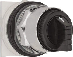 Schneider Electric - 1.18 Inch Mount Hole, 3 Position, Knob and Pushbutton Operated, Selector Switch Only - Black, Momentary (MO), without Contact Blocks, Weatherproof and Dust and Oil Resistant - Industrial Tool & Supply