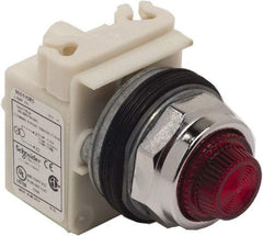 Schneider Electric - 480 VAC Red Lens Indicating Light - Screw Clamp Connector - Industrial Tool & Supply