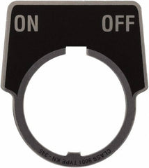 Schneider Electric - Aluminum Legend Plate - On-Off - Black Background, 30mm Hole Diameter, 1-3/4 Inch Wide - Industrial Tool & Supply