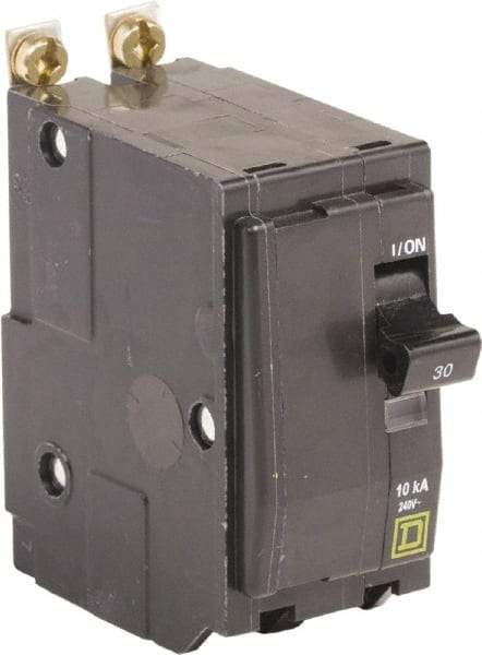 Square D - 30 Amp, 240 VAC, 2 Pole, Bolt On Miniature Circuit Breaker - 14-8 AWG - Industrial Tool & Supply